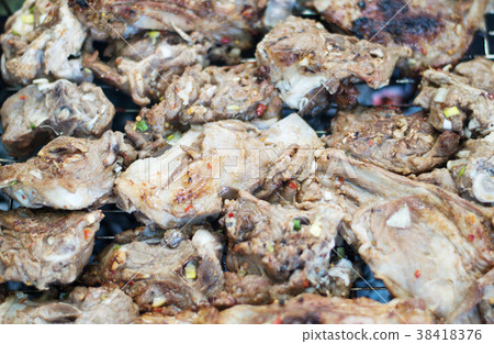 Traditional russian barbecue. Pork Shish kebab Traditional russian barbecue. Pork Shish kebab 38418376