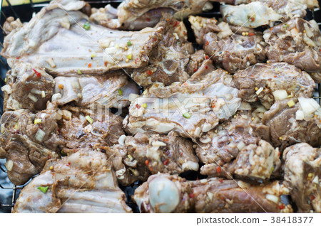 Traditional russian barbecue. Pork Shish kebab Traditional russian barbecue. Pork Shish kebab 38418377
