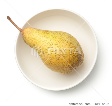 Pear in Bowl Isolated on White Background Pear in Bowl Isolated on White Background 38418596