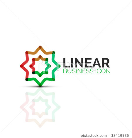 Abstract flower or star, linear thin line icon Abstract flower or star, linear thin line icon 38419586