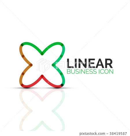 Abstract flower or star, linear thin line icon Abstract flower or star, linear thin line icon 38419587