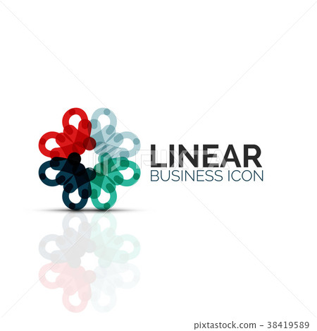 Abstract flower or star, linear thin line icon Abstract flower or star, linear thin line icon 38419589