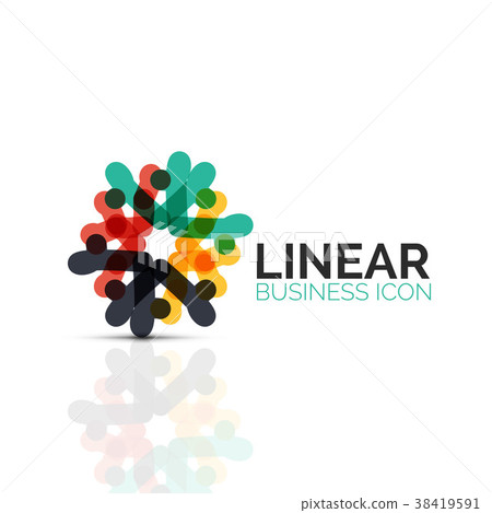 Abstract flower or star, linear thin line icon 38419591