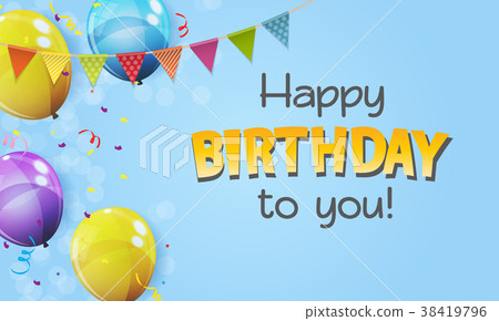 Color Glossy Happy Birthday Balloons Banner Color Glossy Happy Birthday Balloons Banner 38419796