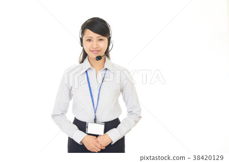 A smiling operator 38420129