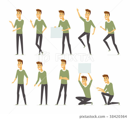 Young handsome man - vector cartoon people 38420364