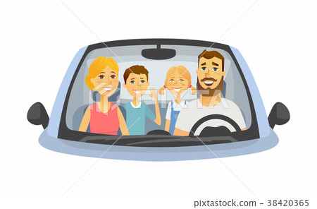 Family trip - cartoon people character isolated Family trip - cartoon people character isolated 38420365
