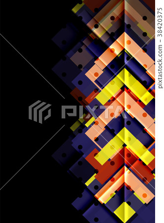 Color arrows on black background 38420375