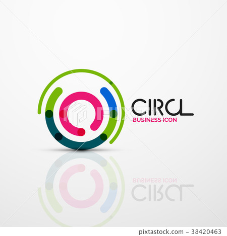 Abstract swirl lines symbol, circle logo icon Abstract swirl lines symbol, circle logo icon 38420463