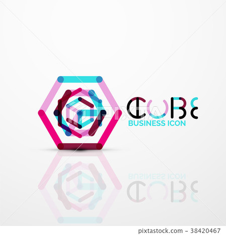 Cube idea concept logo, line Cube idea concept logo, line 38420467