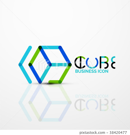 Cube idea concept logo, line 38420477