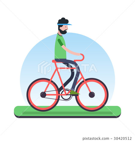 Man riding bicycle outdoor for environment help 38420512