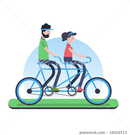 Couple riding tandem bike for environment help 38420513