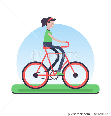 Woman riding bicycle outdoor for environment help 38420514