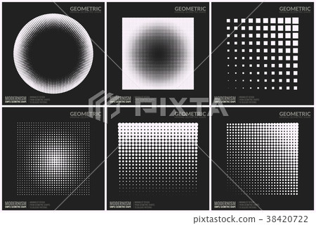 Universal Halftone Geometric Shapes For Design  38420722