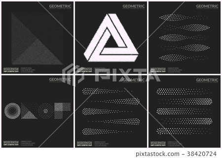 Universal Halftone Geometric Shapes For Design  38420724