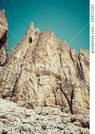 Sass Pordoi south face (2952 m)in Gruppo del Sella 38421085