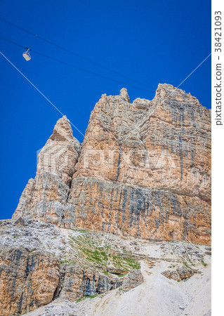 Sass Pordoi south face (2952 m) in Gruppo  38421093