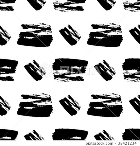 Hand drawn brush ink grunge black and white 38421234