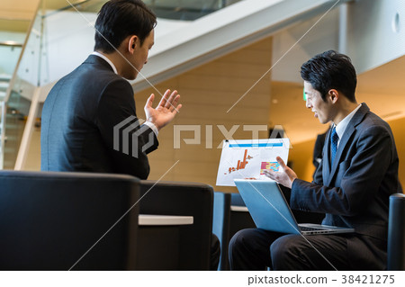 Businessman, office building, entrance, meeting Businessman, office building, entrance, meeting 38421275