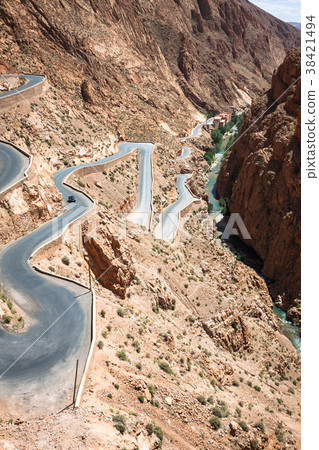 Winding road in Dades Valley, Morocco, Africa Winding road in Dades Valley, Morocco, Africa 38421494