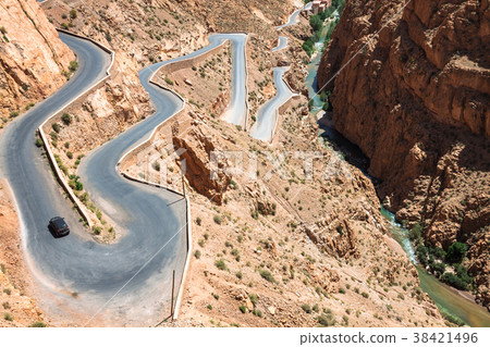 Winding road in Dades Valley, Morocco, Africa 38421496