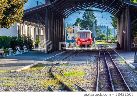 Railway tracks in a rural scene 38421505