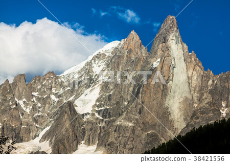 View of Dru Peak in Chamonix, Alps, France 38421556
