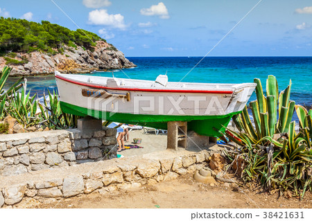 Cala Nova beach in Ibiza island in Balearic Cala Nova beach in Ibiza island in Balearic 38421631