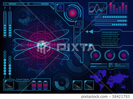Futuristic radar atom user interface. HUD. 38421783