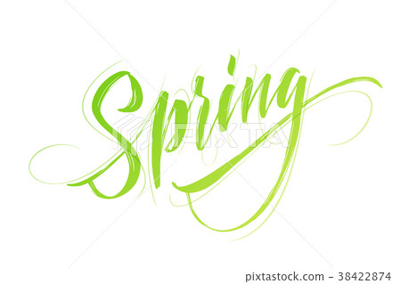 Spring handwritten lettering. Beautiful modern 38422874
