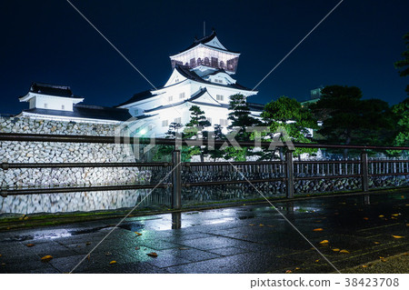日本城堡富山城堡夜景富山縣富山市 日本城堡富山城堡夜景富山縣富山市 38423708