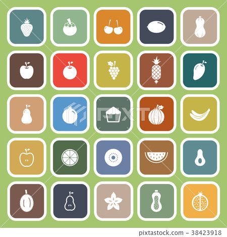 Fruit flat icons on green background 38423918