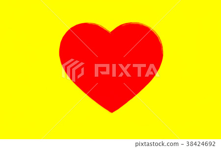 簡單的物質紅色心臟黃色背景 38424692