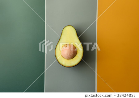 close up of avocado sliced in half for background close up of avocado sliced in half for background 38424855