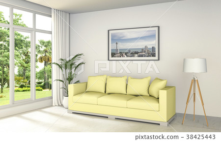 Living room interior in modern style, 3d render Living room interior in modern style, 3d render 38425443