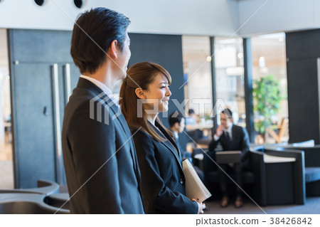 女商人，辦公樓，入口，會議 38426842