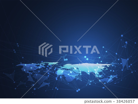 Global network connection. World map point Global network connection. World map point 38426857