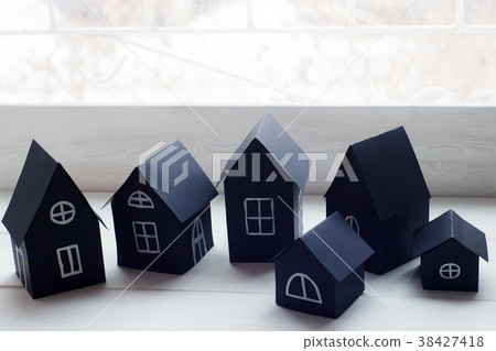 decorative houses on the window - details decorative houses on the window - details 38427418