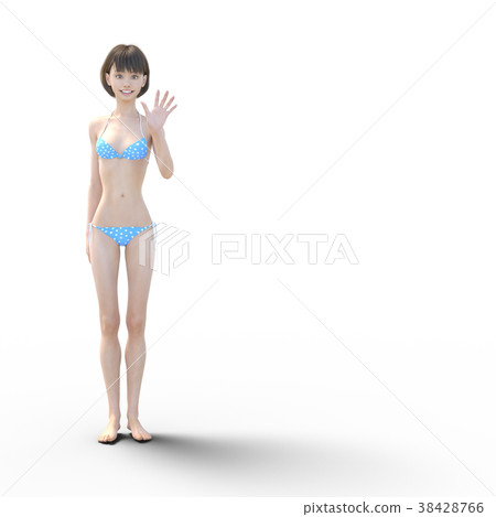 游泳衣婦女夏天圖像perming3DCG例證材料 38428766