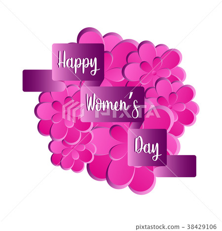 Flowers with a ribbon. Happy women day Flowers with a ribbon. Happy women day 38429106