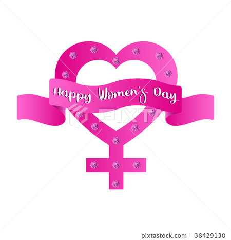 Heart shaped female gender symbol. Women day 38429130
