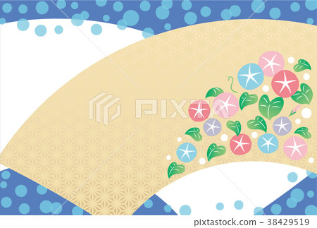 Background material-summer polka dots and morning glory fans 2 Background material-summer polka dots and morning glory fans 2 38429519