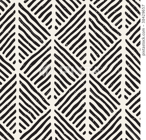 Seamless geometric doodle lines pattern in black - Stock Illustration ...