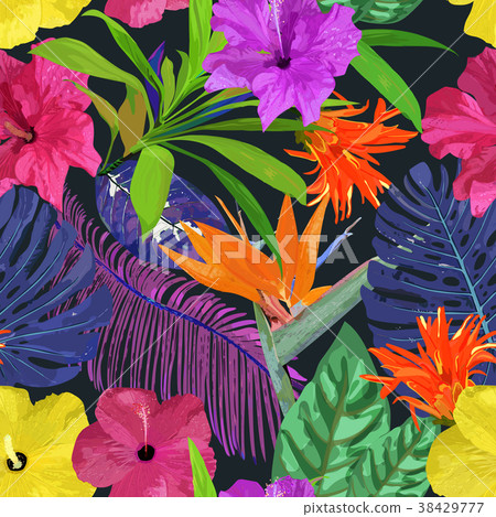 Floral seamless pattern. Background with isolated 38429777