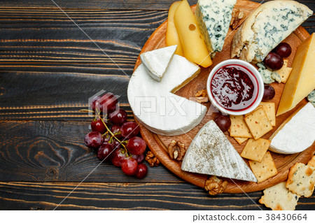 Various types of cheese - parmesan, brie Various types of cheese - parmesan, brie 38430664