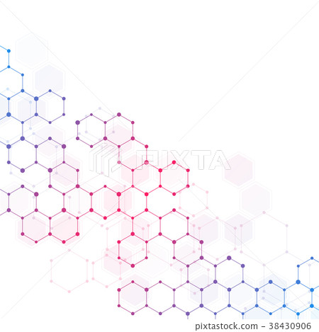 Abstract medical background with molecules 38430906