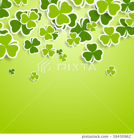 St. Patricks Day green clovers abstract background St. Patricks Day green clovers abstract background 38430962