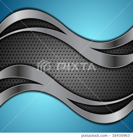 Dark metallic tech wavy abstract background Dark metallic tech wavy abstract background 38430963