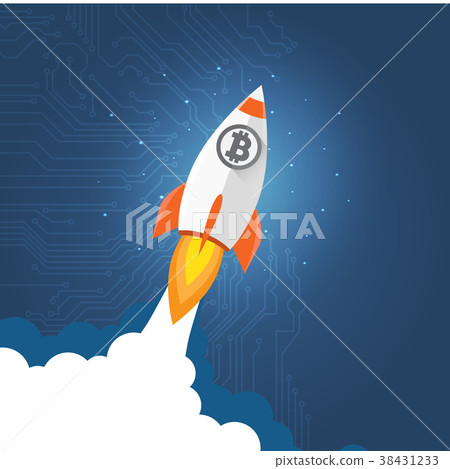 Bitcoin grows. Digital currency. Cryptocurrency 38431233